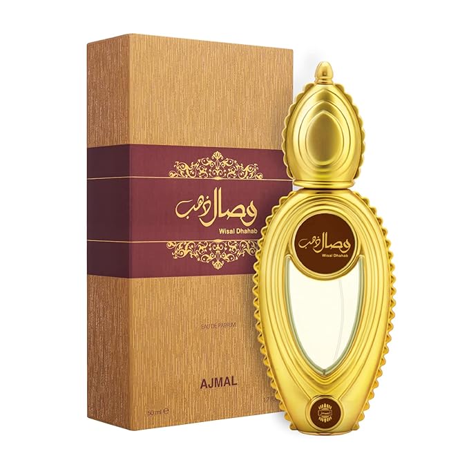 Ajmal Wisal Dhahab Original Honey Oud Eau de Parfum for Men & Women – 1.7 fl oz | Premium Long Lasting Scent Woody Amber Men Perfume with Honey Oud & Musk | Luxury Arabic Fragrance from Dubai