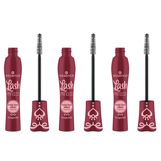 essence | Lash Princess False Lash Effect Mascara Burgundy | Volumizing & Lengthening Mascara with Conic Fiber Brush | Vegan & Cruelty-Free (Pack of 3)