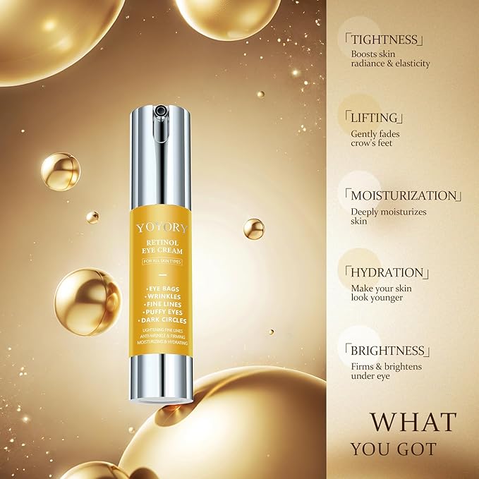 Retinol Under Eye Cream - Anti-Aging Eye Cream for Dark Circles and Puffiness, Eye Bags, Wrinkles Fine Lines Skin Care Treatment Hydrates & Lifts Valentine's day gifts (20ml)