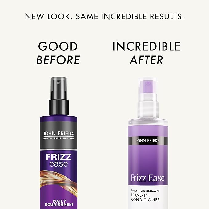 John Frieda Frizz Ease Daily Nourishment Leave-In Conditioner, Anti-Frizz Leave-in Conditioner for Curly Hair and Straight Hair, 8 Fl Oz