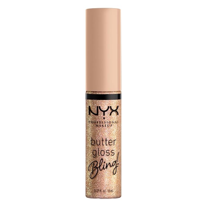 NYX PROFESSIONAL MAKEUP バター グロス ブリング リップ グロス、べたつかずツヤのあるヴィーガンリップメイク - Bring The Bling