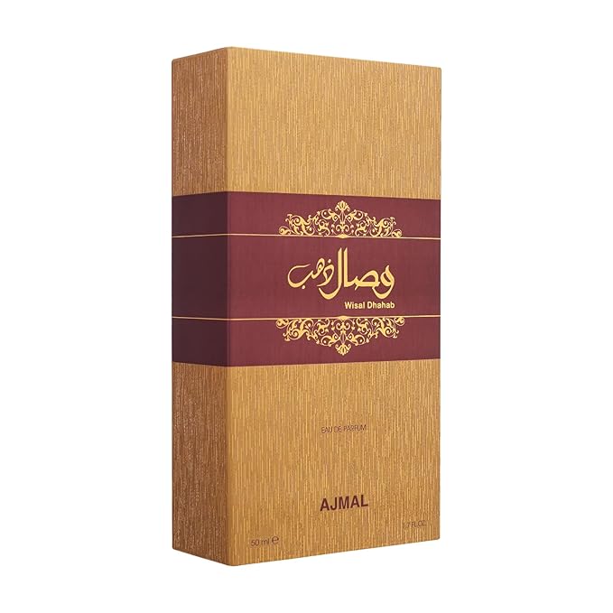 Ajmal Wisal Dhahab Original Honey Oud Eau de Parfum for Men & Women – 1.7 fl oz | Premium Long Lasting Scent Woody Amber Men Perfume with Honey Oud & Musk | Luxury Arabic Fragrance from Dubai