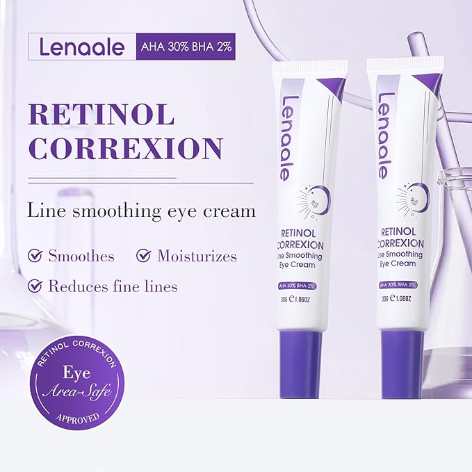 Eye Cream, Retinol Eye Cream for Dark Circles, Puffiness Anti Aging, With Hyaluronic Acid, Peptides, Caffeine Reduces Bags, Smooths Wrinkles & Fine Lines, Dark Circles Under Eye Treatment, 2Pack
