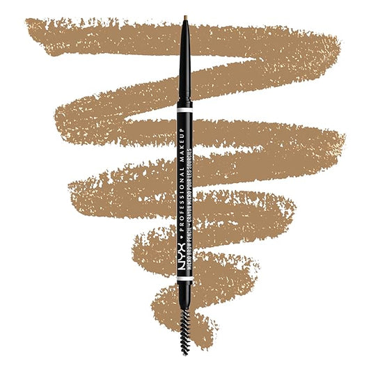 NYX PROFESSIONAL MAKEUP マイクロ ブロウ ペンシル、極細チップ、ウォータープルーフ、ヴィーガンアイブロウペンシル - ブロンド