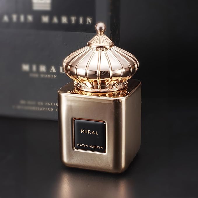 Matin Martin Miral - Luxury Arabian Perfume for Women - Oriental Fragrance with Notes of Pear, Orange, Mandarin, Jasmine, Tonka - Arabic Long Lasting Scent - Travel Size - 3.4 oz Eau de Parfum Spray