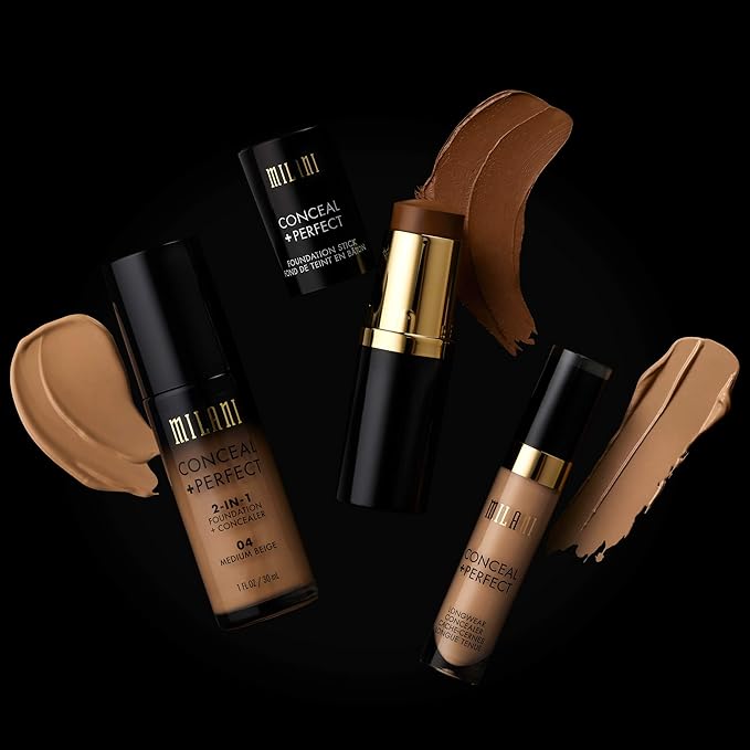 Milani Conceal + Perfect 2-in-1 Foundation + Concealer for a Flawless Complexion, Under Eye Corrector, Cover Redness and Imperfections, Waterproof and Sweatproof - 01A-Creamy Nude