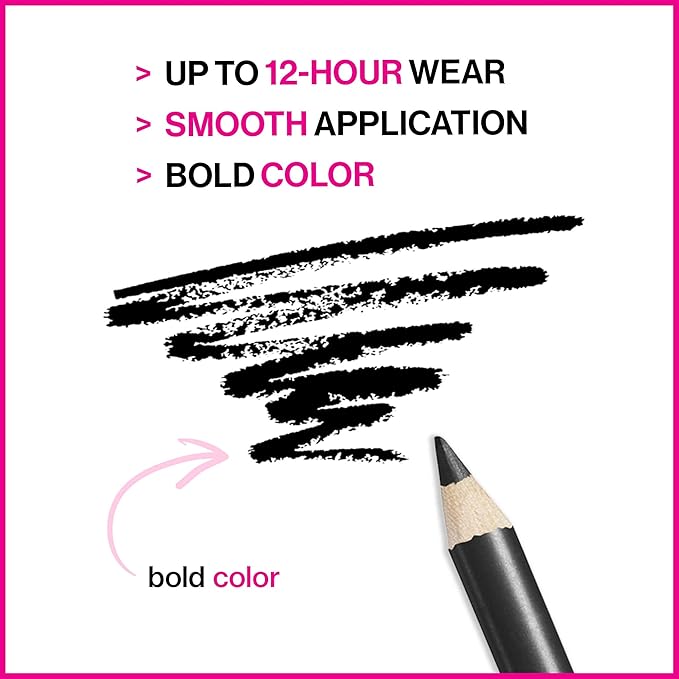 wet n wild Color Icon Kohl Eyeliner Pencil - Rich Hyper-Pigmented Color, Smooth Creamy Application, Long-Wearing Matte Finish Versatility, Cruelty-Free - Baby's Got Black (Pack of 5)