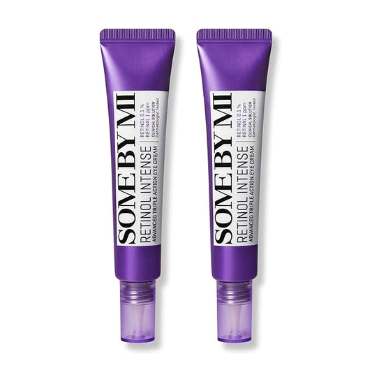 SOME BY MI Retinol Intense Advanced Triple Action Eye Cream – Pack of 2 – Korean Retinol Under Eye Cream Anti Aging for Fine Lines – Brightens Dark Circles & Smooths Skin Texture – Korean Skin Care
