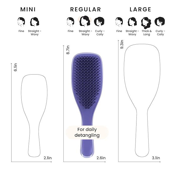 Tangle Teezer ザ・アルティメットディタングラー ブラシ ウェット＆ドライヘア用、絡まりを解消し、ダメージを軽減 ストレートからウェーブヘアに、Amazon限定 ライラックパープル