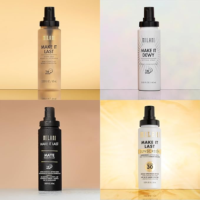 Milani Make It Last セッティングスプレー＋プライマー – オリジナル ナチュラルフィニッシュ、24時間持続 ロングラスティング メイクアップシーラー＆フィニッシングスプレー、クルエルティフリー ヴィーガンフェイスミスト、2.03液量オンス