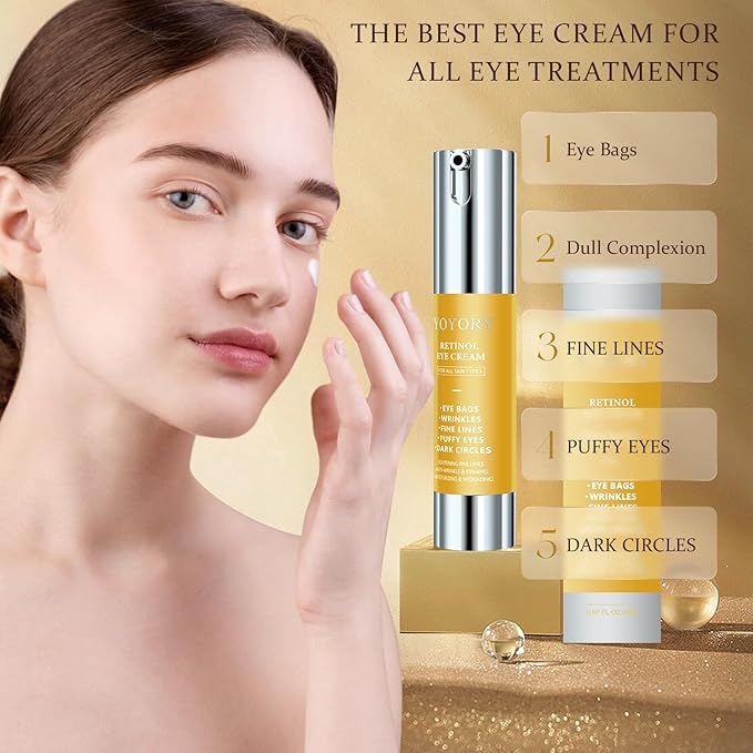 Retinol Under Eye Cream - Anti-Aging Eye Cream for Dark Circles and Puffiness, Eye Bags, Wrinkles Fine Lines Skin Care Treatment Hydrates & Lifts Valentine's day gifts (20ml)