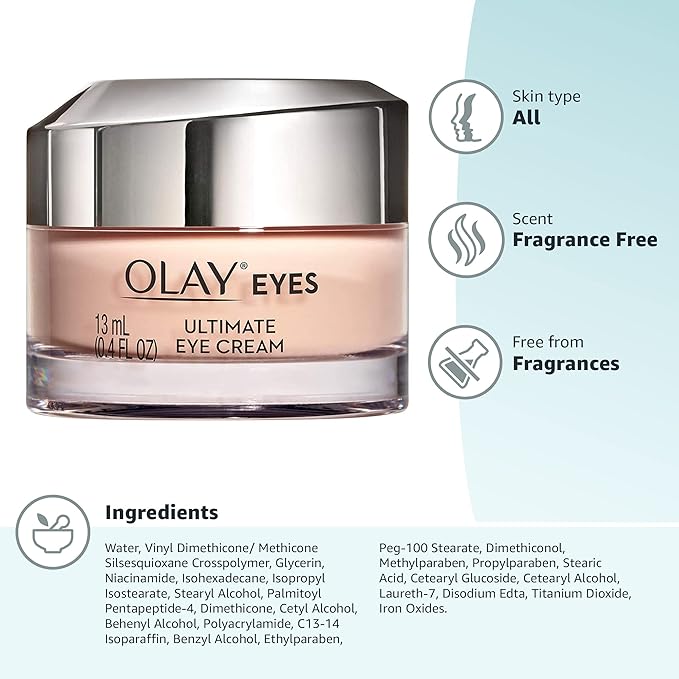 Olay Eyes Ultimate Eye Cream for Dark Circles,Wrinkles and Puffiness,13 ml (0.4 fl. oz.),(Pack of 2)