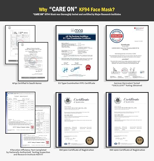 [30 Pack] [LARGE] Authentic KOREA Certified 4-Layers Face Safety Premium KF94 Mask [BLACK] for Adult & High Teens [Made in KOREA]