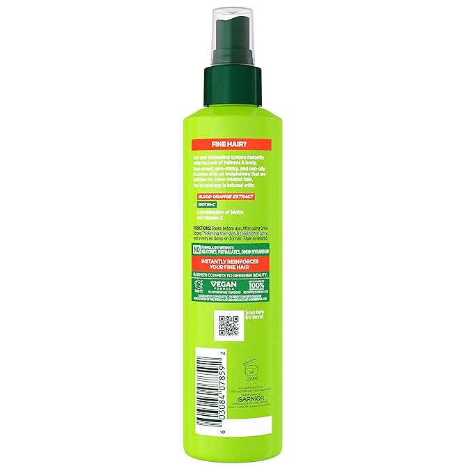 Garnier Fructis Grow Strong Thickening 10-in-1 Spray,Biotin-C,8.1 Fl Oz,(Packaging May Vary),(Pack of 2)