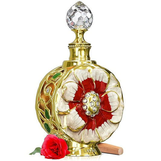 Swiss Arabian Layali Rubis – Arabian Perfume Oil Fragrance with Rose, Pear and Orange Flower – Luxury Products From Dubai – Long Lasting & Addictive Parfum – Arabic Perfume Oil for Women (0.5 oz)