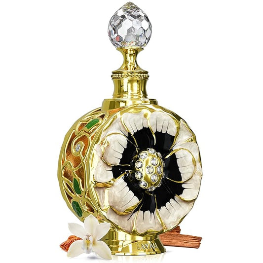 Swiss Arabian Layali Noir – Arabian Perfume Oil Fragrance with Cognac, Vanilla and Tonka – Luxury Products From Dubai – Long Lasting & Addictive Parfum – Arabic Perfume Oil for Women (0.5 oz)