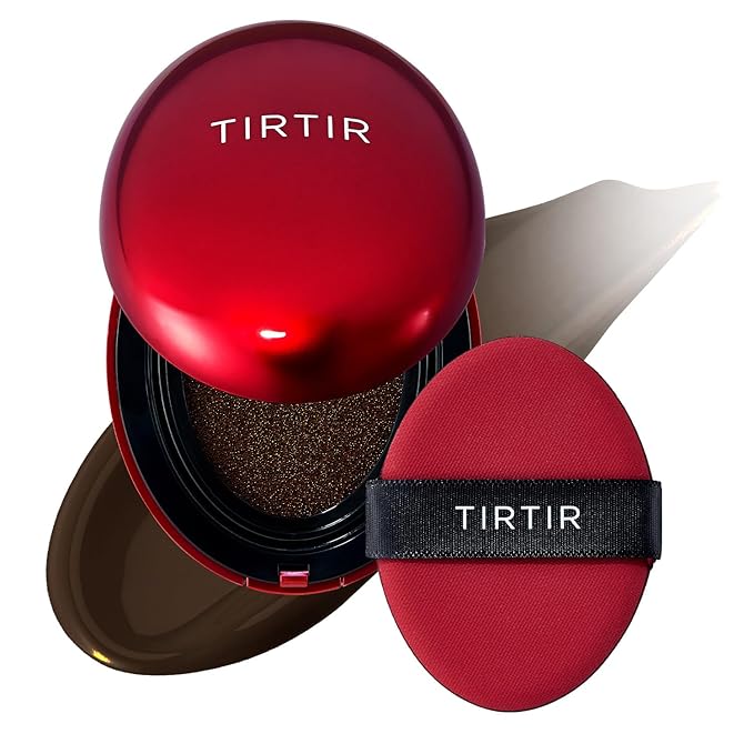 [*ミニサイズ*] TIRTIR マスクフィットレッドクッションファンデーション | フルカバー、軽量、高密着、サテングロウ仕上げ、韓国コスメ、ビューティー、タトゥーカバー、重ね塗り可能（#55N エスプレッソ、4.5ml）