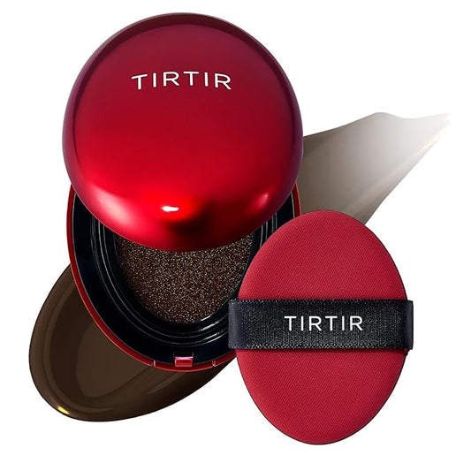 [*ミニサイズ*] TIRTIR マスクフィットレッドクッションファンデーション | フルカバー、軽量、高密着、サテングロウ仕上げ、韓国コスメ、ビューティー、タトゥーカバー、重ね塗り可能（#55N エスプレッソ、4.5ml）