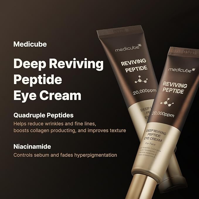 medicube Eye Serum with Deep Reviving Peptide | Eye Treatment Serum with Multi Peptides, Niacinamide & Squalane | Reduces Signs of Aging and FIne Lines | Korean Skincare, 1.01 fl.oz