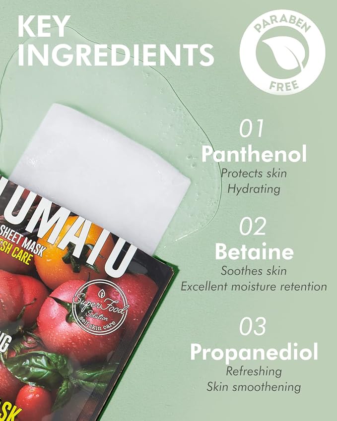 ダーマル スーパーフード フェイスマスク スキンケア - 輝くリフレッシュ肌へ導く12枚入りフェイシャルシートマスク - 全肌質対応、天然成分配合の保湿シートマスク