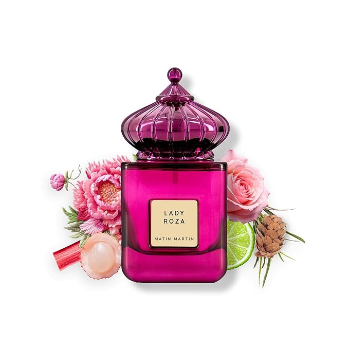 Matin Martin Lady Roza - Luxury Arabian Perfume for Women - Floral Fragrance with Notes of Bergamot, Rose, Vetiver, Cedar - Arabic Long Lasting Scent - Eau de Parfum - Travel Size - 3.4 oz EDP Spray
