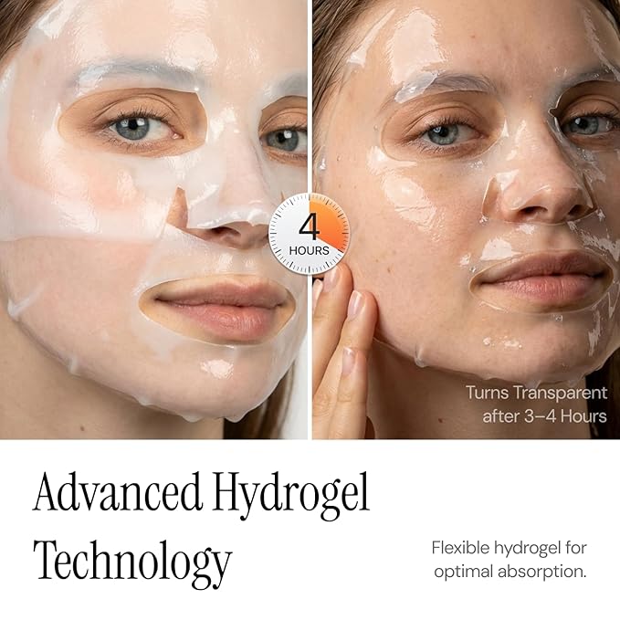 Trancend™ Real Deep Collagen Face Mask for Korean Skin Care – Hydrogel Sheet Mask, Overnight Hydrating Mask for Pore Minimizing, Elasticity & Firming, Bio Collagen Treatment - 39G (4 Count)