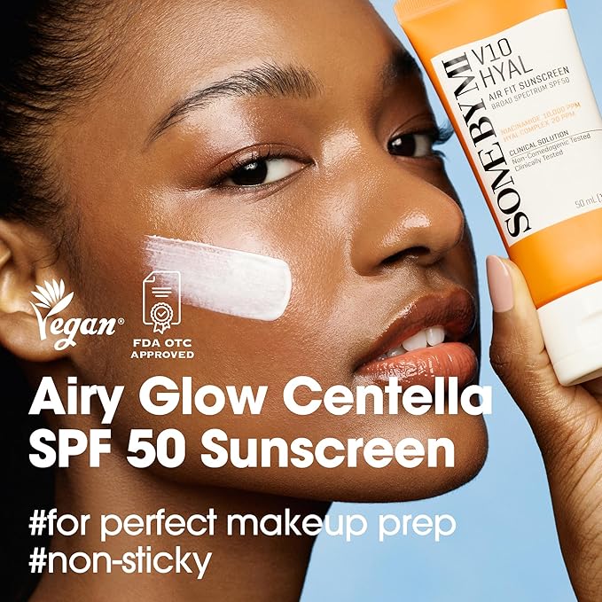 SOME BY MI V10 Hyal Air Fit Sunscreen SPF 50 – 1.69oz, 50ml – Korean Centella Sunscreen for Face with UV Protection – Non-Greasy, No White Cast, No Eye Irritation for Sensitive Skin – Korean Skin Care