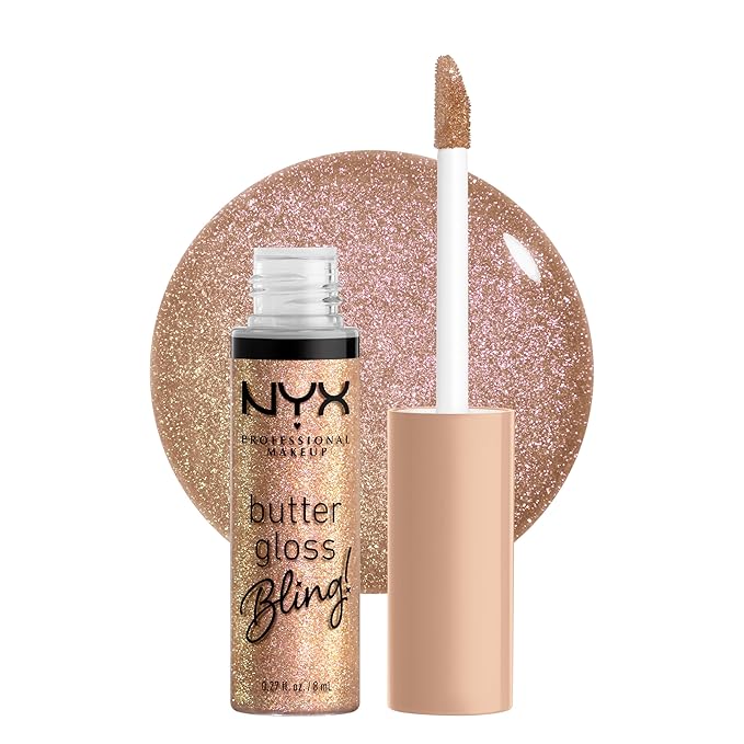 NYX PROFESSIONAL MAKEUP バター グロス ブリング リップ グロス、べたつかずツヤのあるヴィーガンリップメイク - Bring The Bling