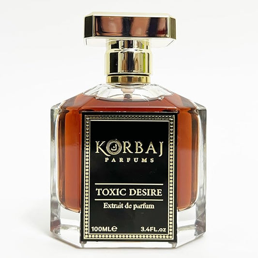 KORBAJ PARFUMS トキシックデザイア - 男女兼用アラビアンパフューム、EDPメンズコロン、コニャックオイル、オークアブソリュート、シナモンエッセンス、トンカビーン - サンダルウッド、プラリネ - バニラパフューム 100ml