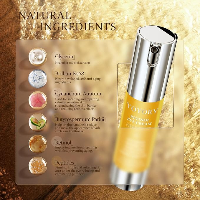 Retinol Under Eye Cream - Anti-Aging Eye Cream for Dark Circles and Puffiness, Eye Bags, Wrinkles Fine Lines Skin Care Treatment Hydrates & Lifts Valentine's day gifts (20ml)