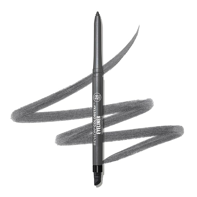 REVLON ColorStay Pencil Waterproof Eyeliner, Smudge-Proof, Eye Makeup with Built-In Sharpener, 204 Charcoal, 0.01 oz