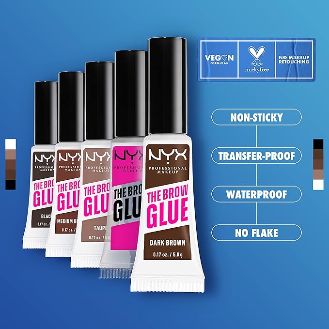 NYX PROFESSIONAL MAKEUP ザ ブロウ グルー エクストリームホールド ティンテッドアイブロウジェル - ダークブラウン