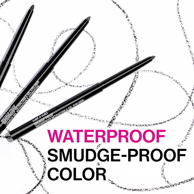 wet n wild Breakup Proof Waterproof Retractable Gel Eyeliner Charcoal (Pack of 2)