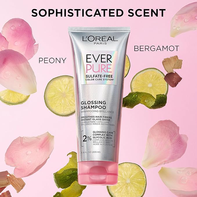 ロレアル パリ グロッシング ラミネーション ヘアマスク、グリコール酸配合、くすみ・乾燥ヘア用、輝きと滑らかさを持続させるヘアトリートメント、エバーピュア、5.1液量オンス