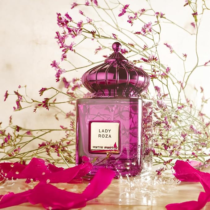 Matin Martin Lady Roza - Luxury Arabian Perfume for Women - Floral Fragrance with Notes of Bergamot, Rose, Vetiver, Cedar - Arabic Long Lasting Scent - Eau de Parfum - Travel Size - 3.4 oz EDP Spray