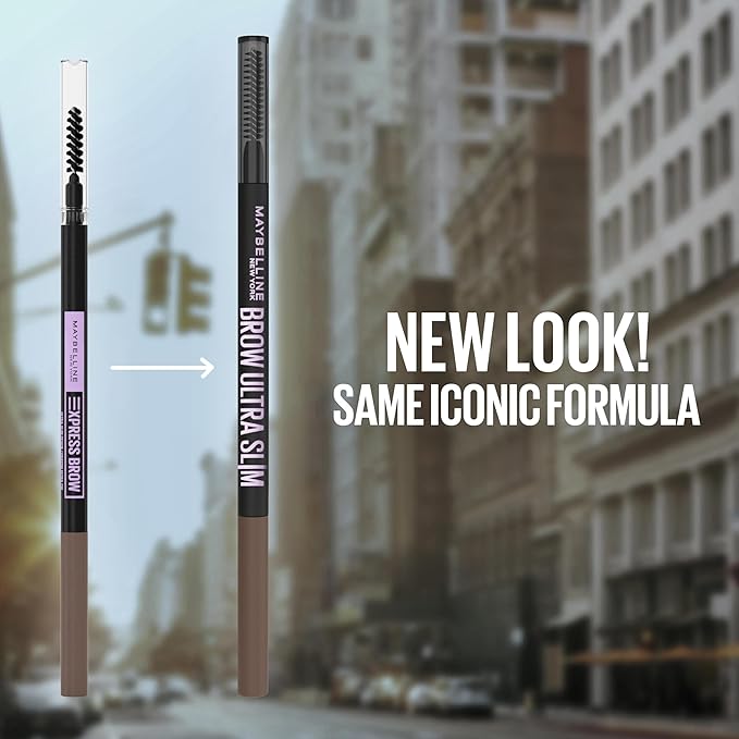 Maybelline Express Brow Ultra Slim Eyebrow Makeup, Brow Pencil with Precision Tip and Spoolie for Defined Eyebrows, Blonde, 1 Count, Packaging May Vary