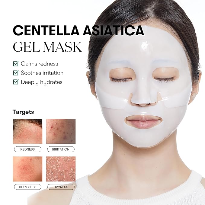 VT COSMETICS Pro Cica Reedle Shot 100 2-Step Hydrogel Mask(34.5gx4ea), Intensive Calming, Exosome Centella Asiatica, Blemish Relief, Overnight Melting Mask, Korean Facial Mask