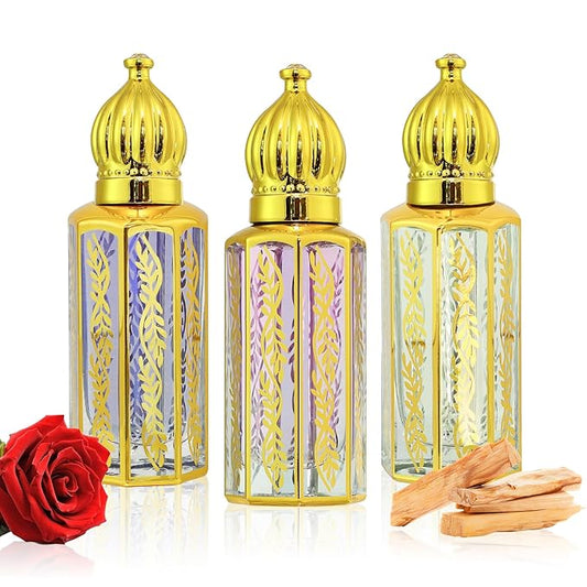 Arabic Perfume Oil for Women, Long Lasting Arabian Perfume Oil Roll On Rose, Sandalwood, Musk, 0.4 fl. oz