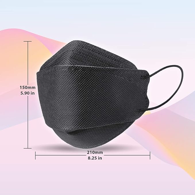 [20 Masks] KF94 Black Face Mask | 4 Re-Sealable Packs of 5 | Made in Korea