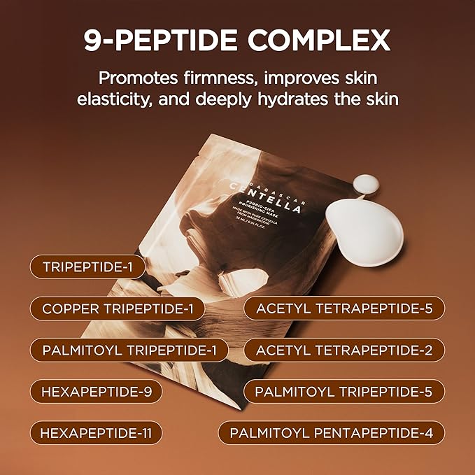 SKIN1004 Madagascar Centella Probio-Cica Nourishing Mask, Face Masks Skincare for Skin Barrier Repair, Deeply Hydrating Facial Mask for Nourishing & Elasticity, Korean Skin Care, 0.84 oz / 23ml * 5ea