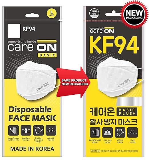 [20 Pack] [White] KF94 Certified | 4-Layers Face Safety Mask for Adult