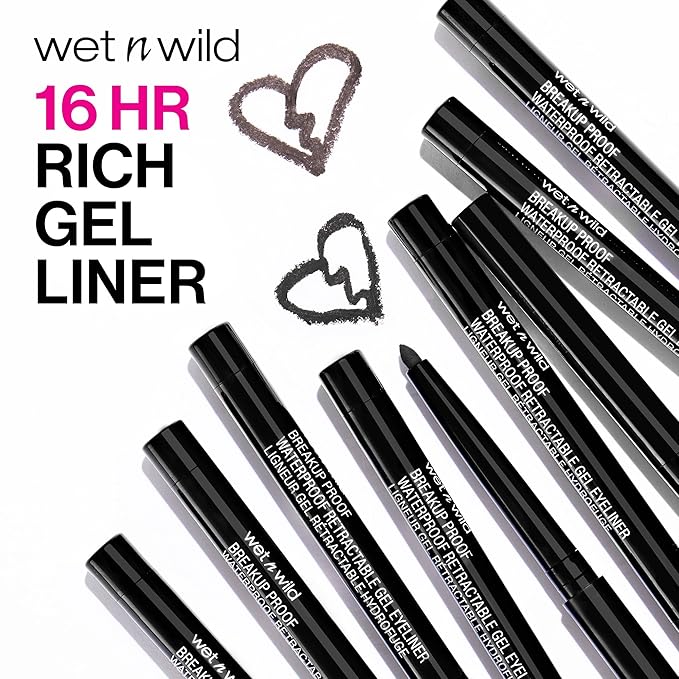 wet n wild Breakup Proof Waterproof Retractable Gel Eyeliner Charcoal (Pack of 2)