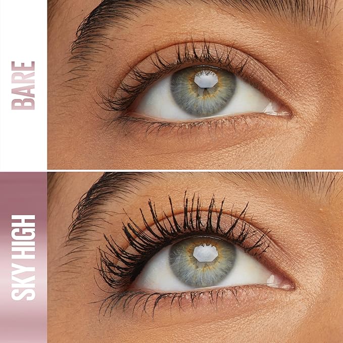 Maybelline Lash Sensational Sky High Glitter Mascara, Diamond Effect Eye Makeup for Lashes and Brows, Washable, Space Diamond, 1 Count