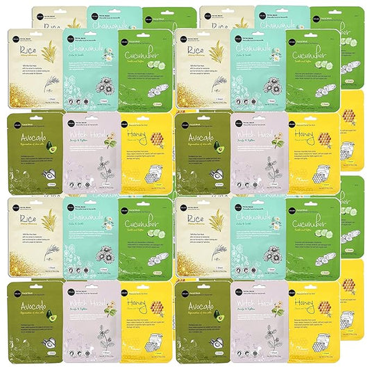 Celavi Essence Facial Face Mask K-Beauty Skincare Korea Skin Care Moisturizing (8 of each) B Set