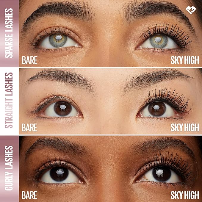 Maybelline Lash Sensational Sky High Glitter Mascara, Diamond Effect Eye Makeup for Lashes and Brows, Washable, Space Diamond, 1 Count